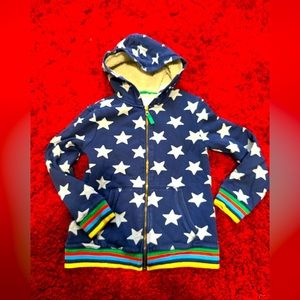 Boden Navy with white stars zipper hoodie
